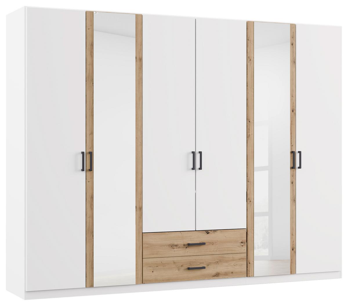 DULAP USI ROTATIVE DESPINA - alb/stejar Artisan, Konventionell, material pe bază de lemn (271/210/54cm)