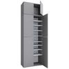 Schuhschrank Lona XXL ca.70x223x39cm Grau - Schwarz/Grau, MODERN, Holzwerkstoff/Kunststoff (70/223/39cm) - MID.YOU