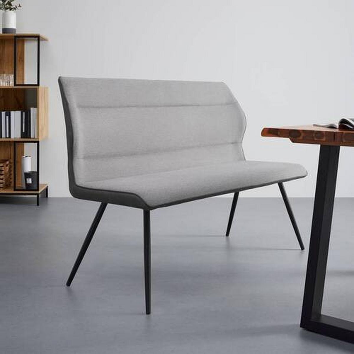 ŁAWKA EVA - czarny/szary, Modern, metal/drewno (139/92,5/60,5cm) - Bessagi Home