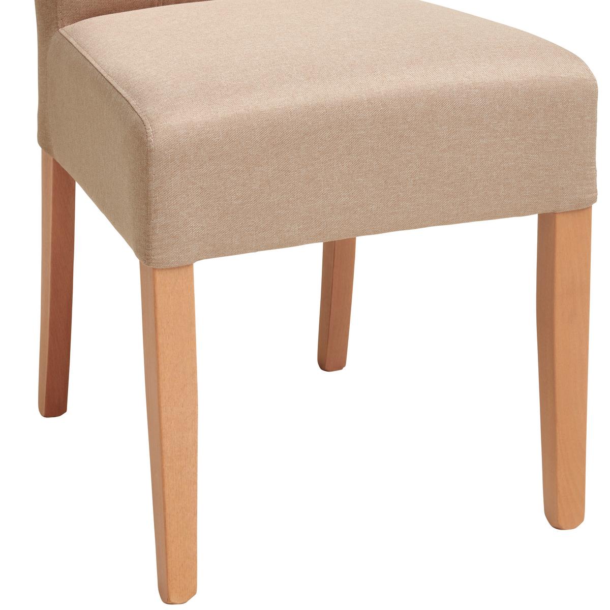 KRZESŁO JASMIN - kolor naturalny/taupe, Modern, drewno/tkanina (46/101/62cm) - Livetastic