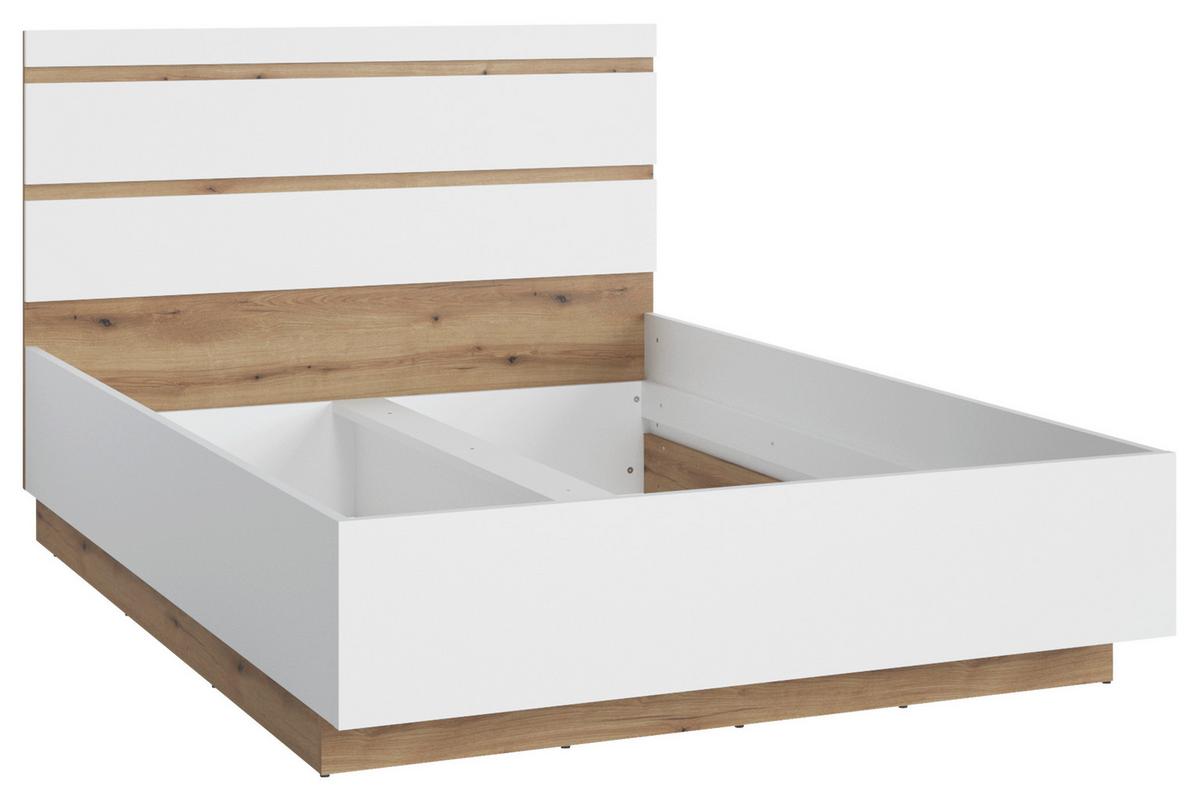 Krevet Calabria - bijela/boje hrasta, Moderno, drvni materijal/plastika (145/107,2/206,5cm) - Modern Living