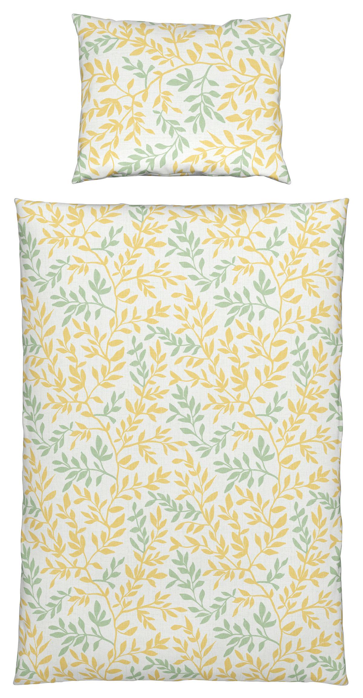 Ágyneműhuzat-garnitúra Siglinde - sárga/zöld, Konventionell, textil (140/200cm) - Modern Living