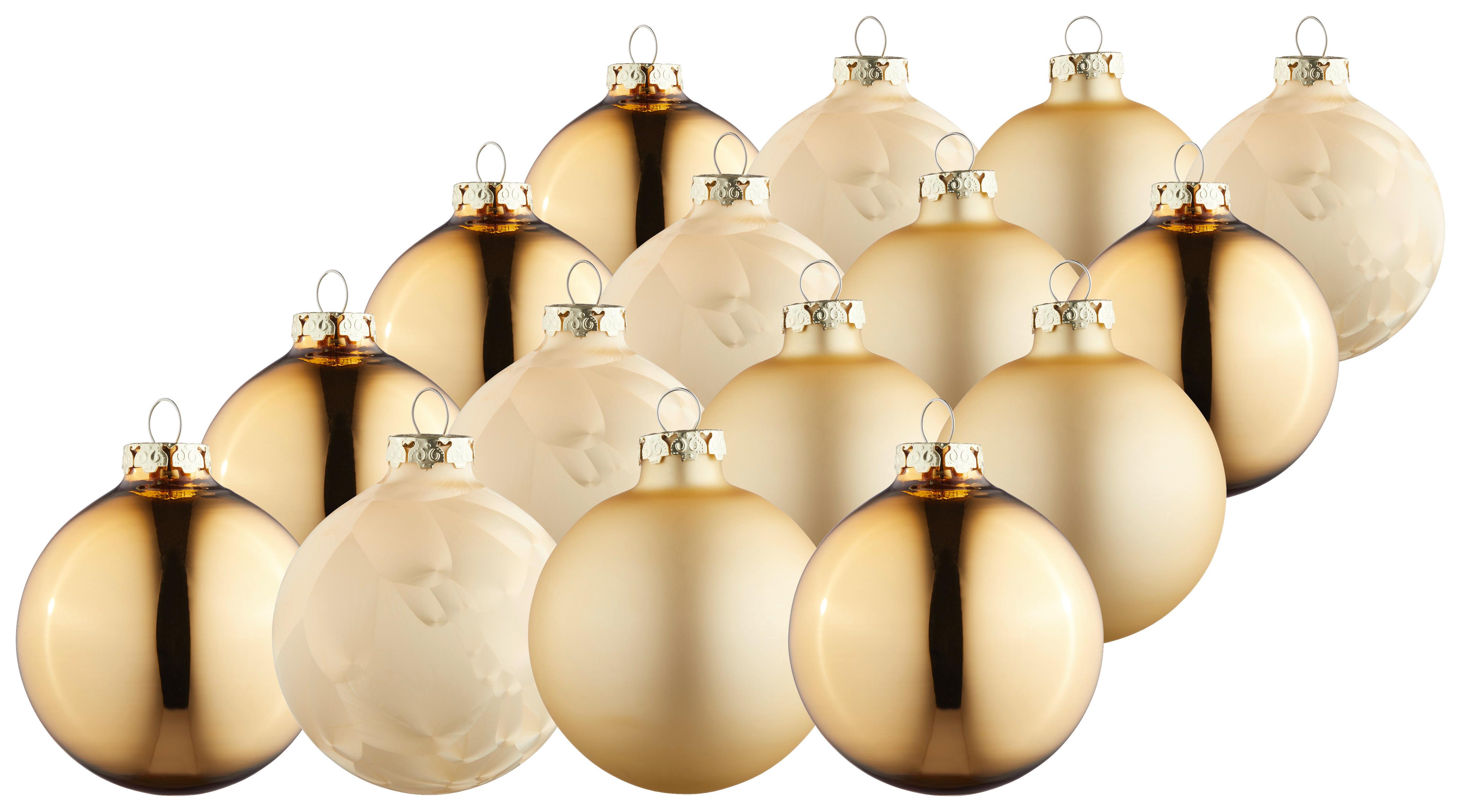 ZESTAW BOMBEK CHOINKOWYCH 616-2039-900 - kolor złoty, Basics, szkło (6cm) - X-Mas