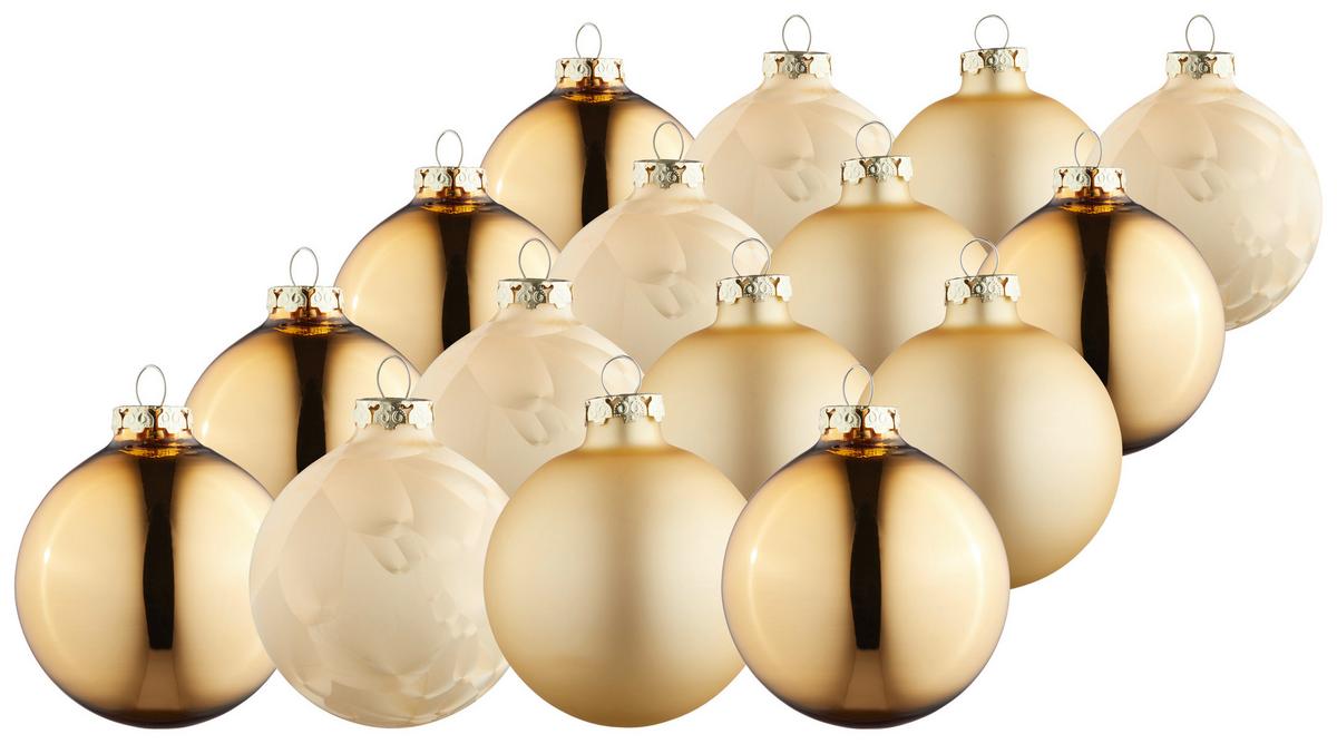 ZESTAW BOMBEK CHOINKOWYCH 616-2039-900 - kolor złoty, Basics, szkło (6cm) - X-Mas