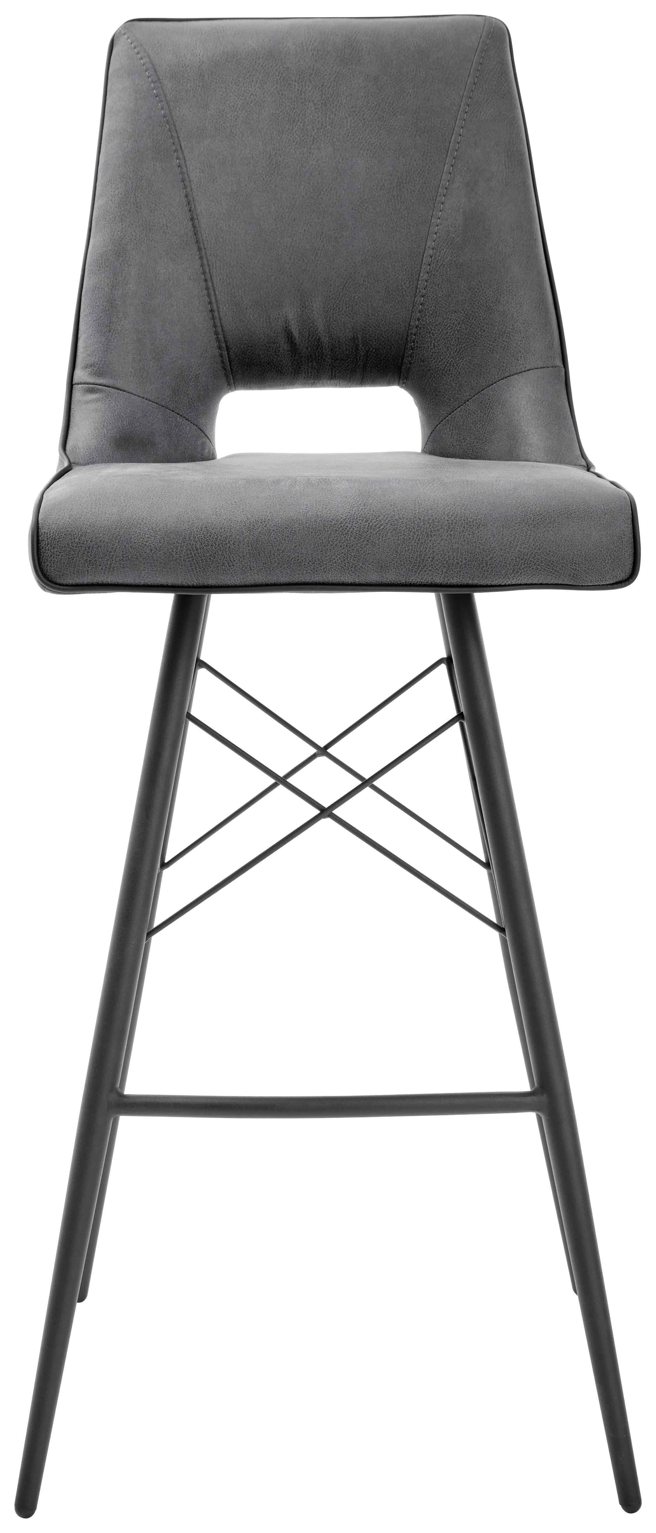 Barski Stol Celina - siva/črna, Moderno, kovina/tekstil (44,5/109,5/51.5cm) - Modern Living
