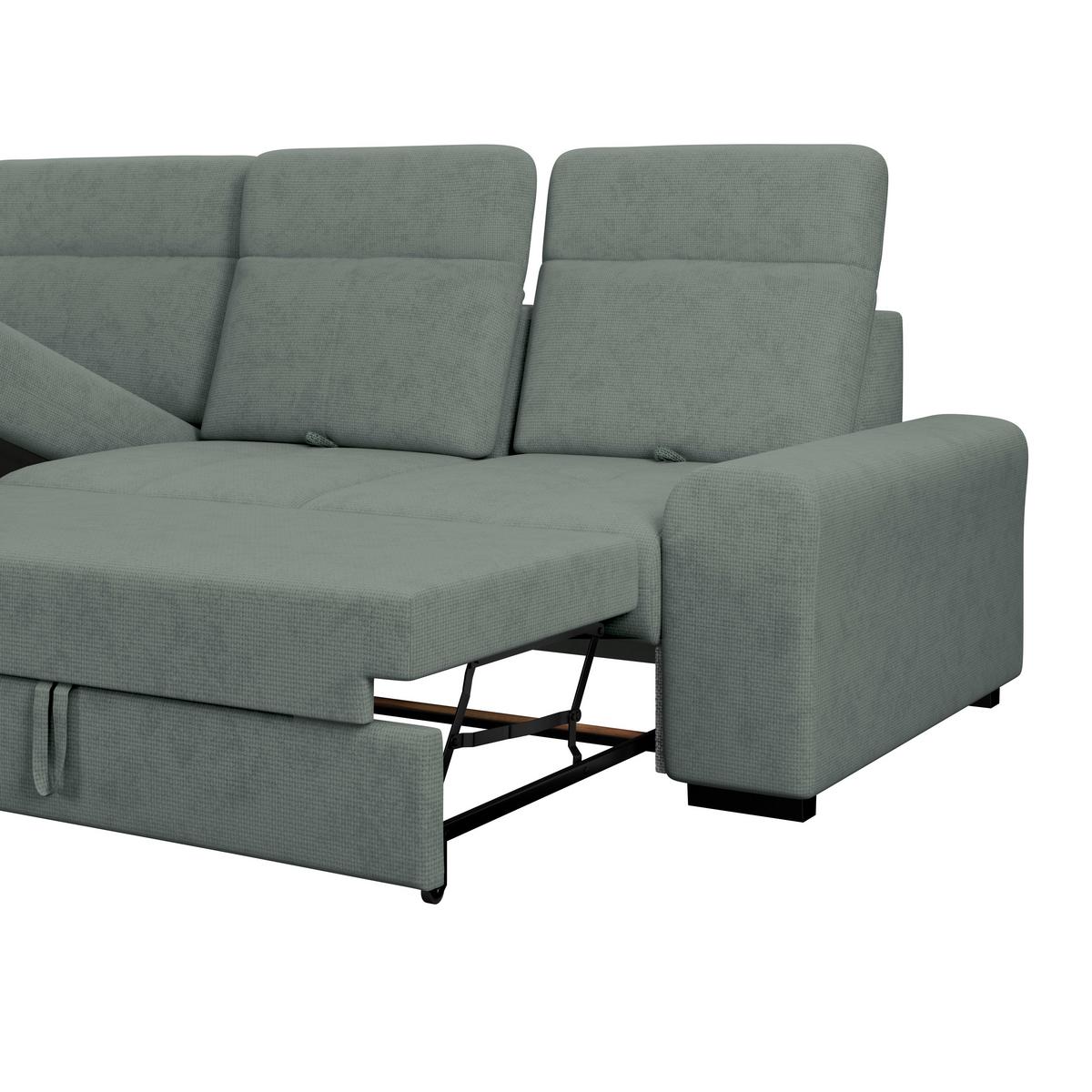 Kutna Garnitura Malaga - zelena/crna, Konvencionalno, tekstil/drvo (203/286cm) - Ondega