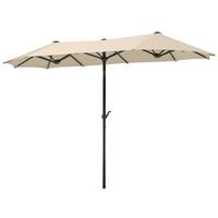 Doppelsonnenschirm Salerno ca.300x220x150cm Naturfarben - Anthrazit/Naturfarben, Basics, Textil/Metall (300/220/150cm) - Schneider