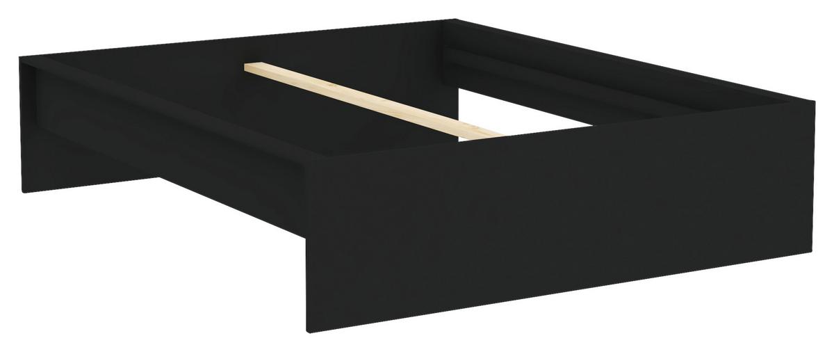 Posteljni Okvir Unit 160 - antracit, Konvencionalno, leseni material (160/200cm) - Based