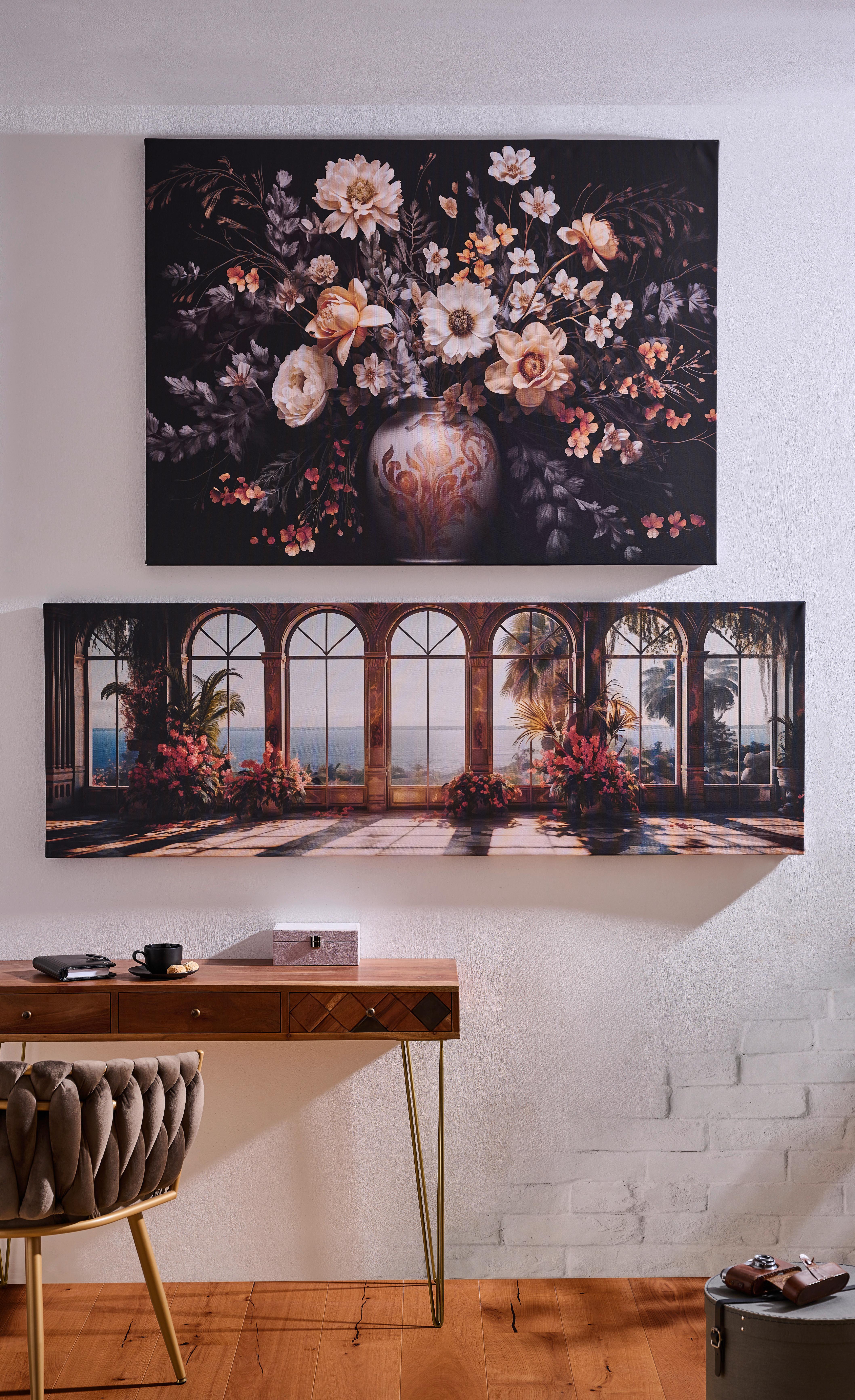 OBRAZ NA PŁÓTNIE LB-RPO1165 - różnokolorowy, Basics, drewno/papier (180/60cm) - Euroart