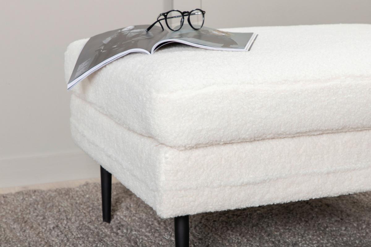 HOCKER BOOM - Schwarz/Weiß, Design, Textil/Metall (90/49/70cm) - Livetastic