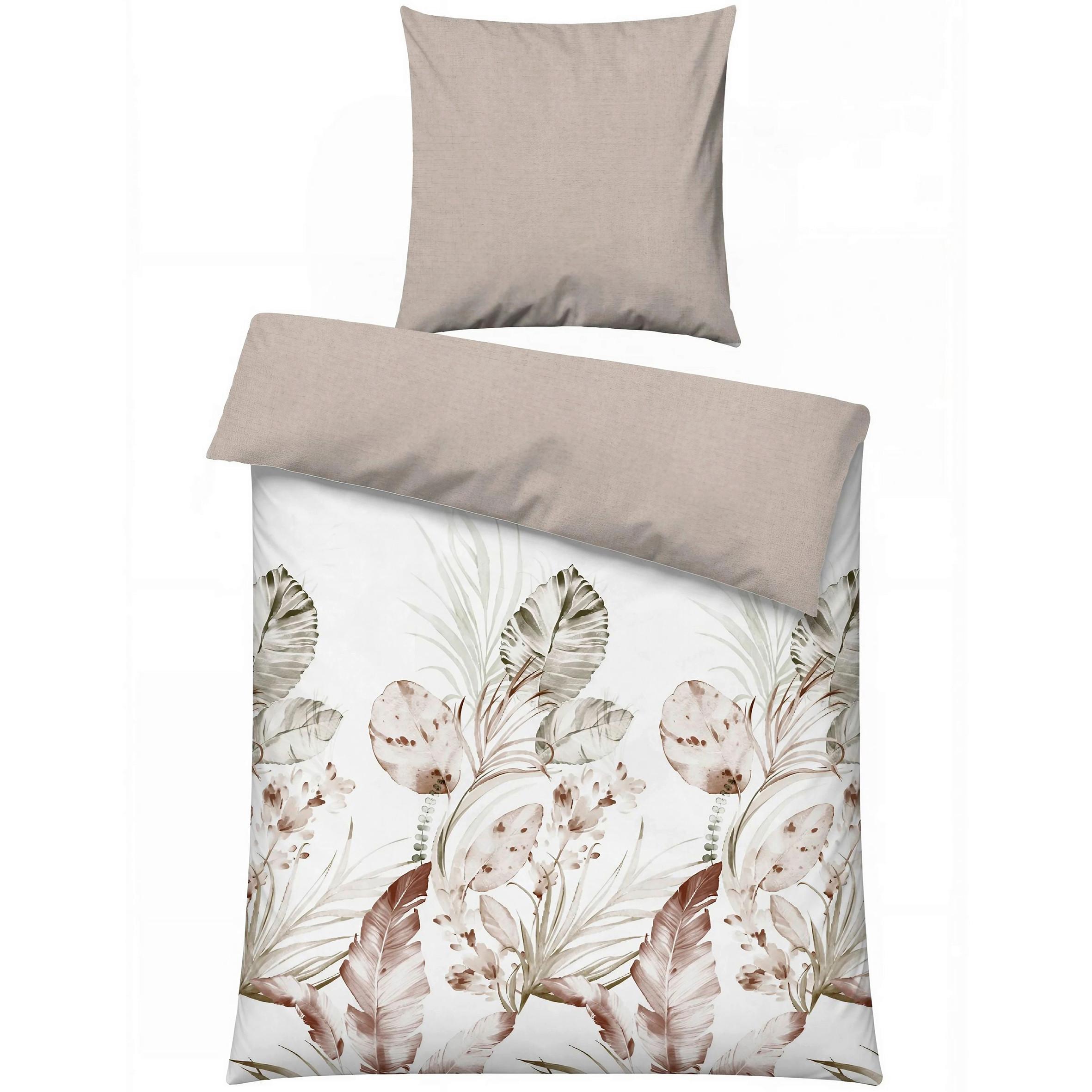 POŚCIEL LUSTER - BEIGE - beżowy/biały, Basics, tkanina (135/200cm)