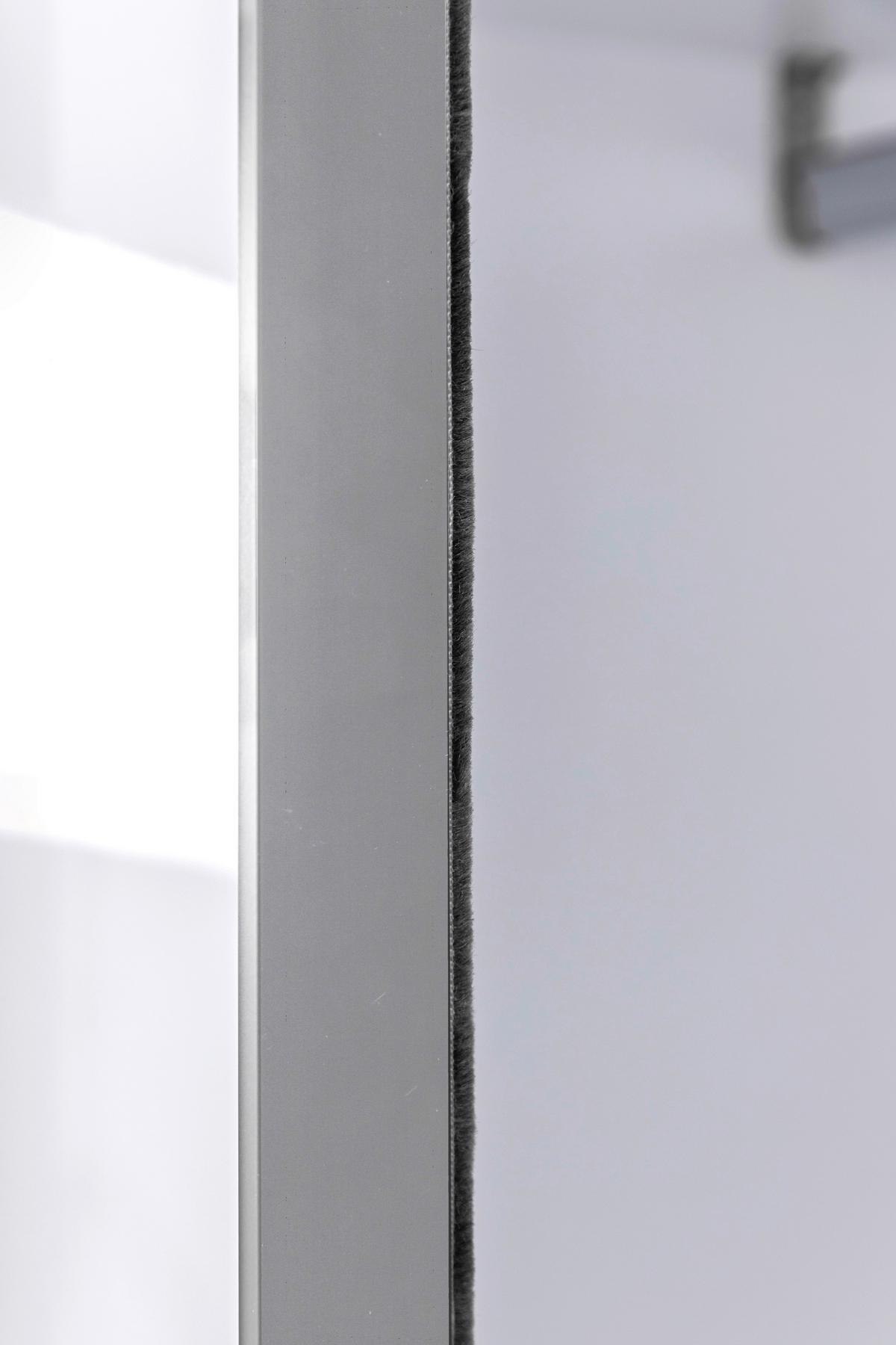 Omara Z Drsnimi Vrati Viva, Bela - bela/barve aluminija, Moderno, kovina/leseni material (200/210/62cm) - P & B