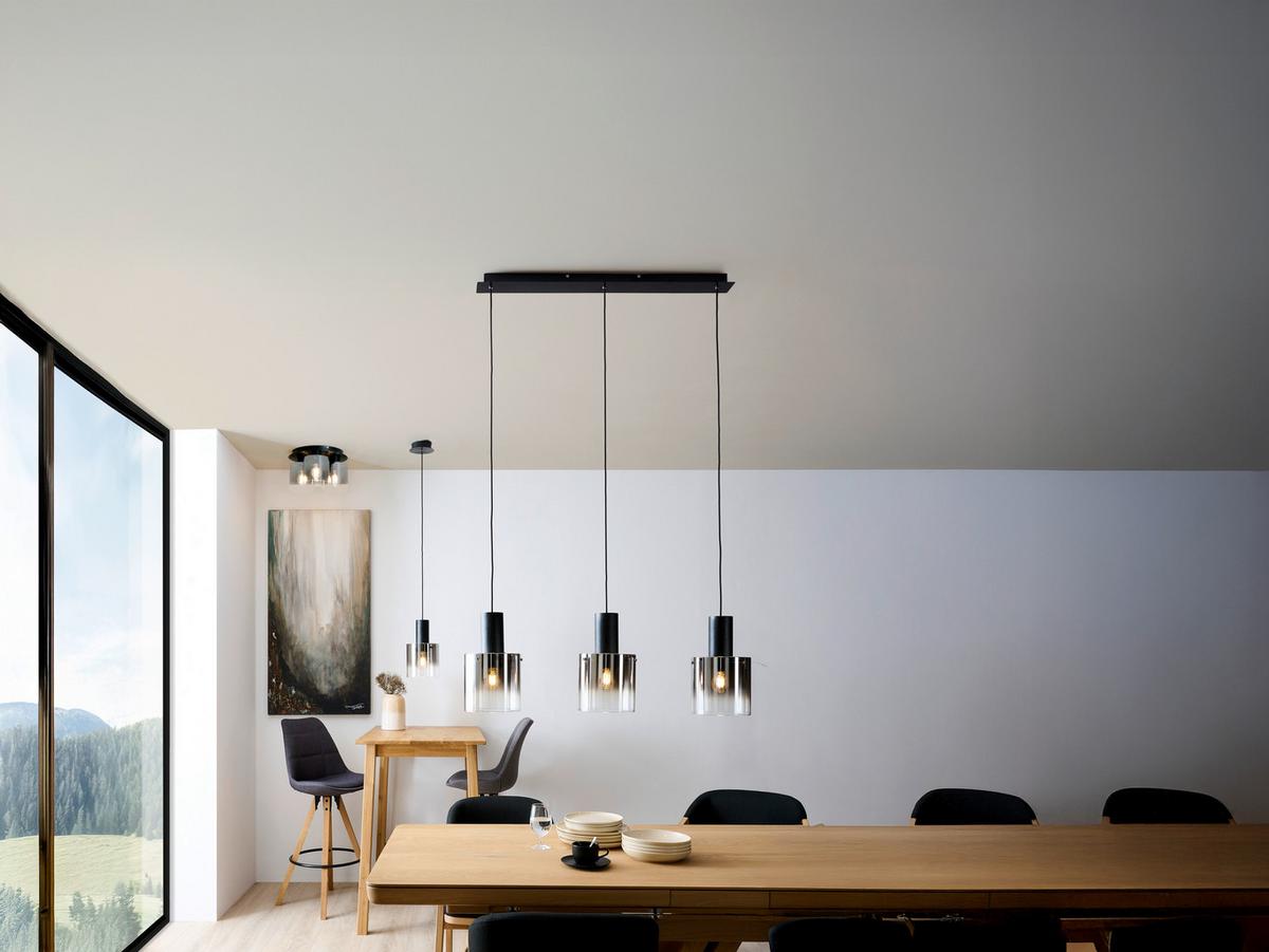 LAMPA WISZĄCA ALESUND - czarny, Design, metal/szkło (90/20/120cm) - Dieter Knoll