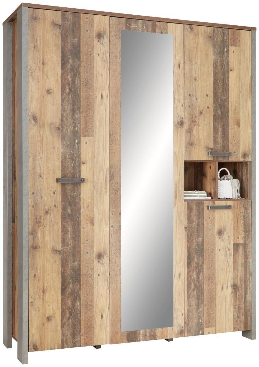 Ruhásszekrény Barna-szürke Baghira - barna/fekete, Konventionell, műanyag/faalapú anyag (156,4/204,7/52,3cm) - Premium Living