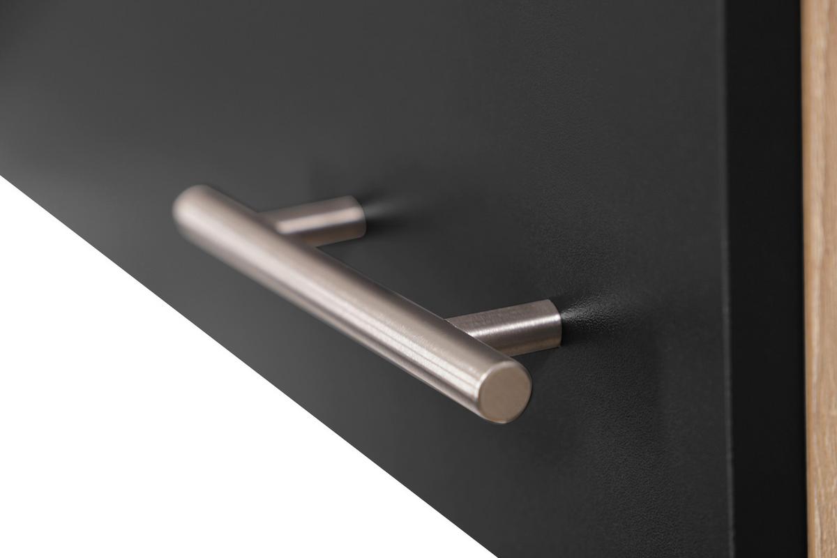 Bife Omara Merle, 100cm - srebrne barve/črna, Basics, kovina/leseni material (100/200/60cm) - Respekta