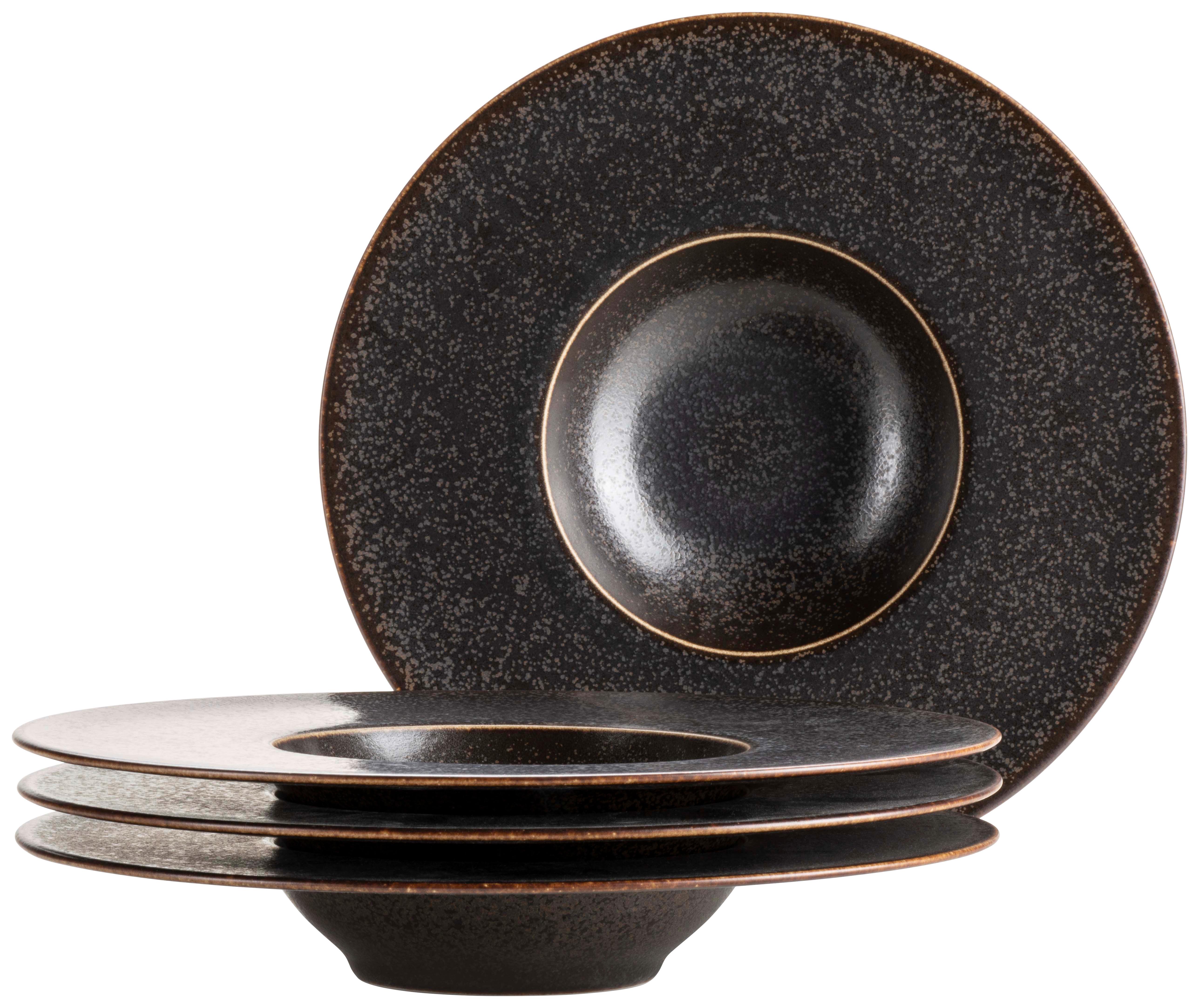 TELLERSET POWERFUL - Schwarz/Braun, Trend, Keramik (25cm) - Mäser