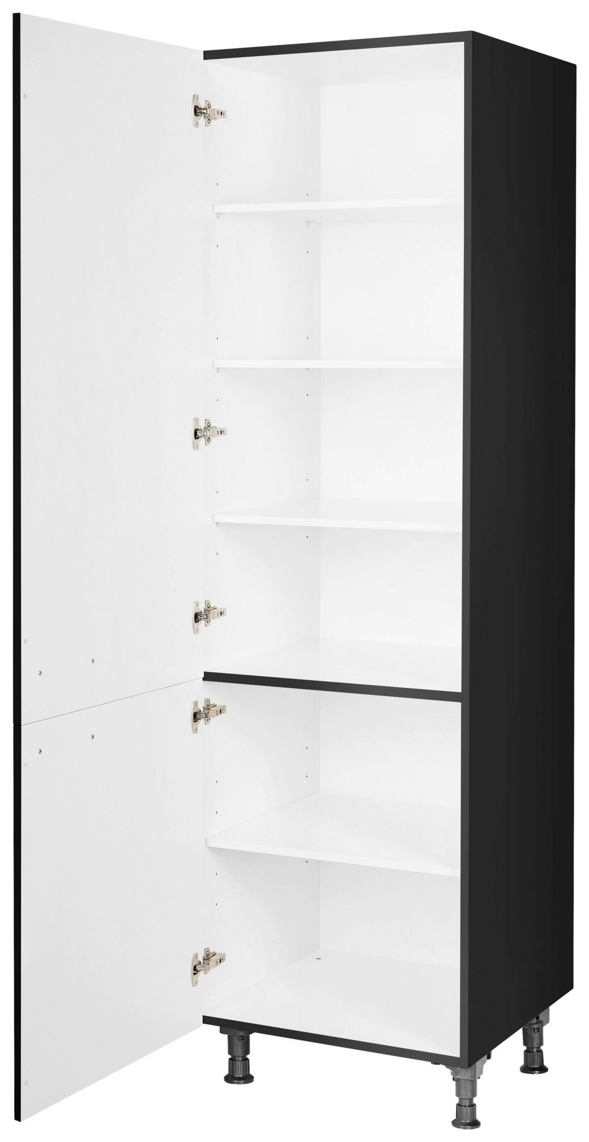 Geschirrschrank Touch Schwarz - Edelstahlfarben/Schwarz, MODERN, Holzwerkstoff/Metall (60/216,6/58cm) - Nobilia