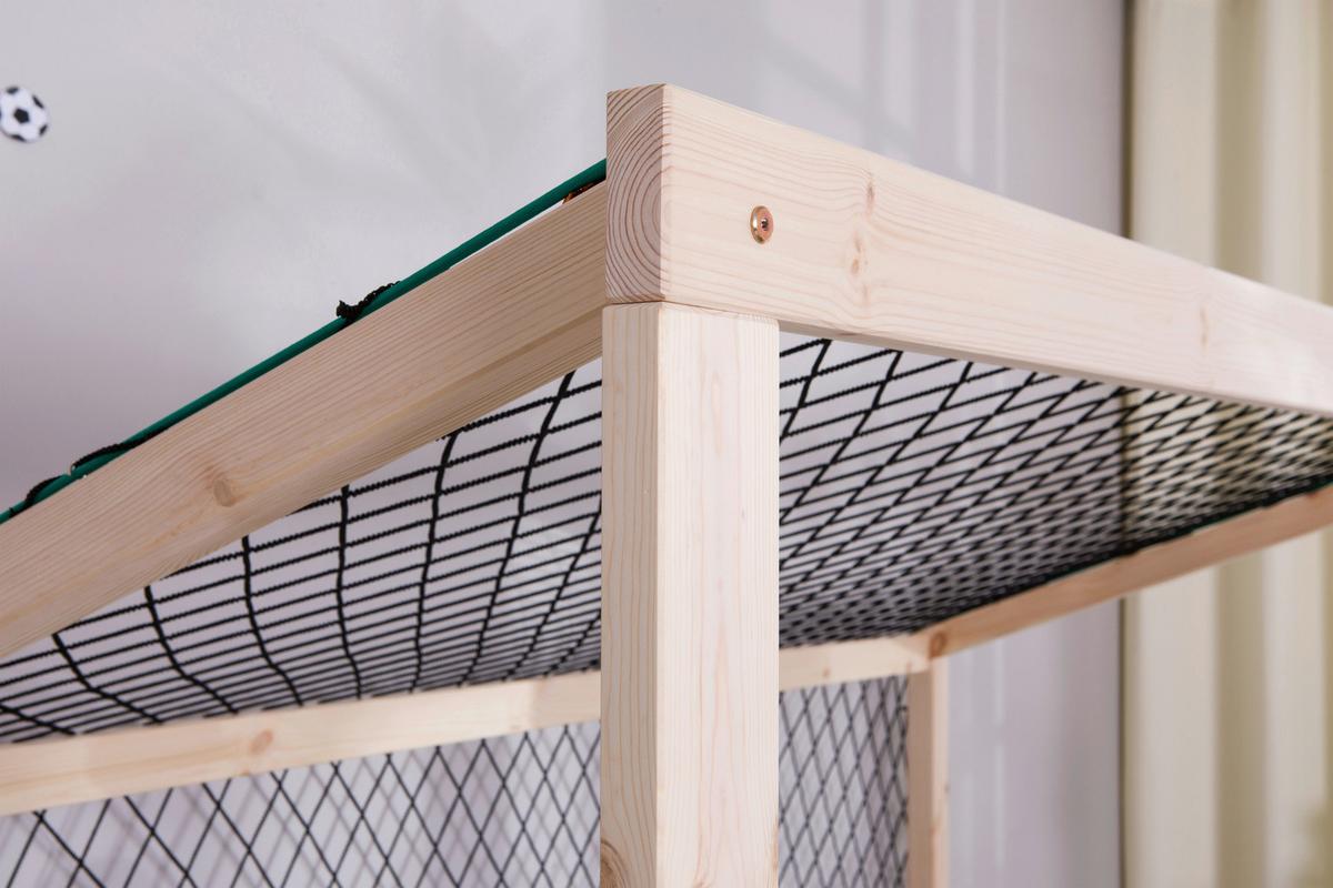 Ausziehbett Fußball Holz ca. 90x200 cm - Naturfarben, MODERN, Holz/Textil (90/200cm) - MID.YOU