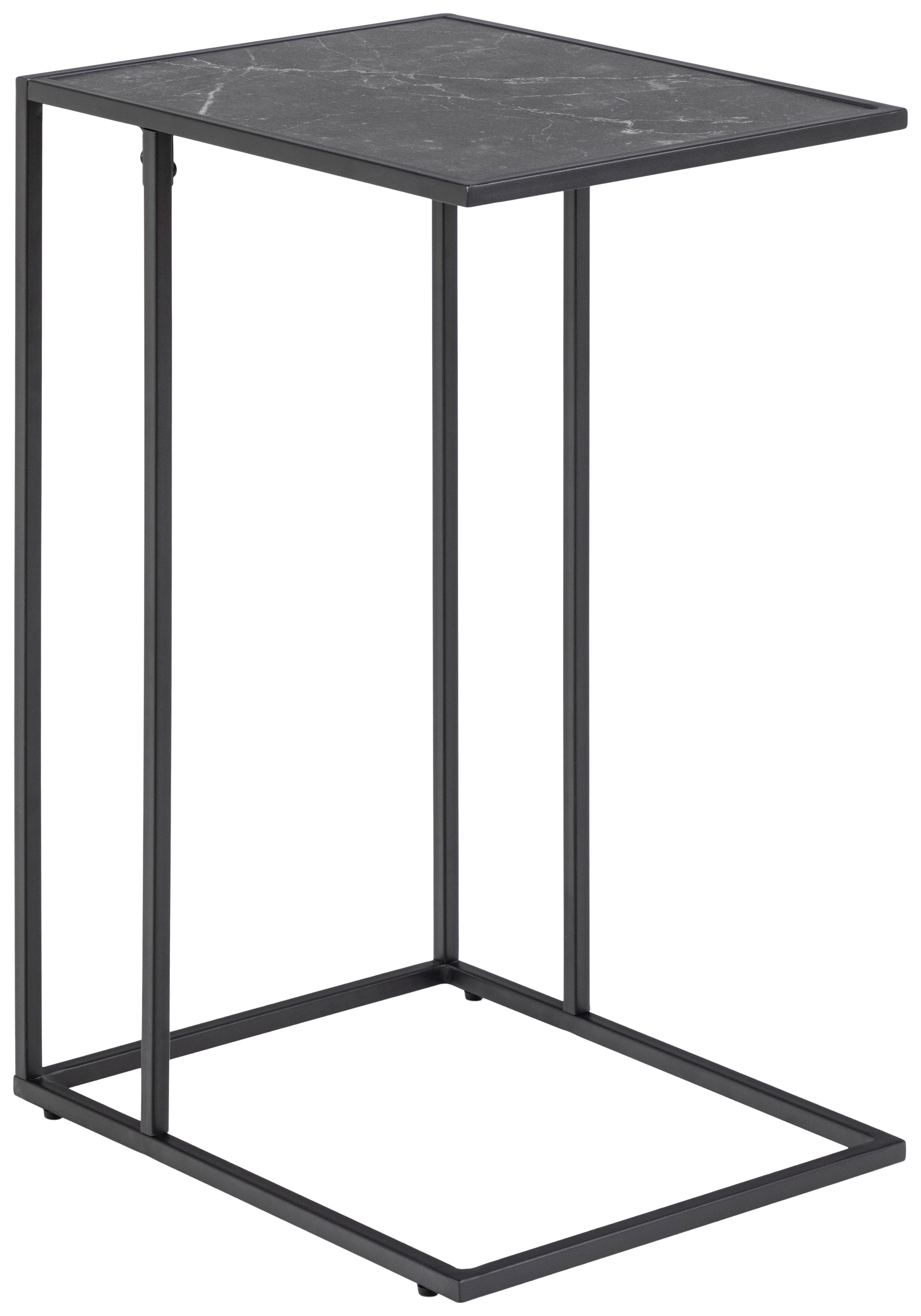 Masă auxiliară INFINITY - negru, Design, metal/material pe bază de lemn (43/35/63cm) - Modern Living