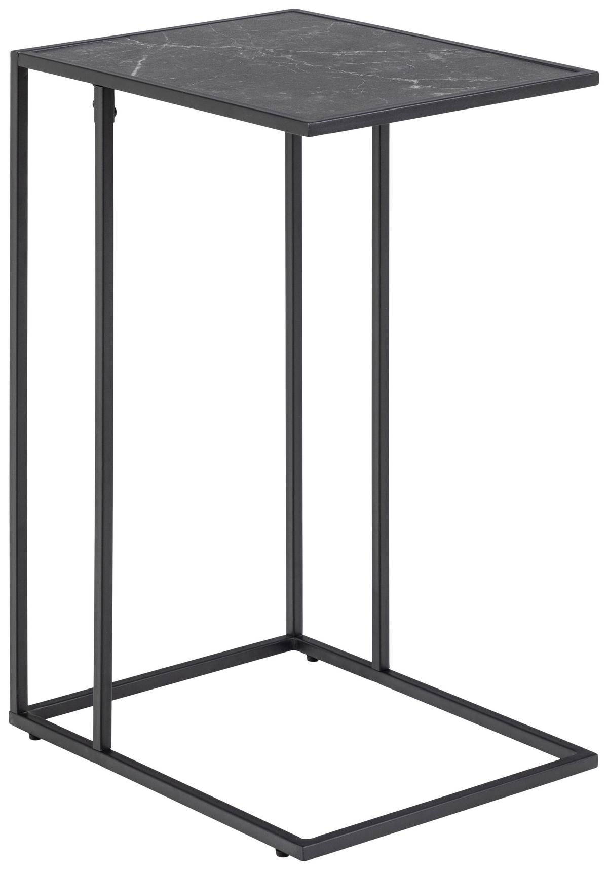 Masă auxiliară INFINITY - negru, Design, metal/material pe bază de lemn (43/35/63cm) - Modern Living