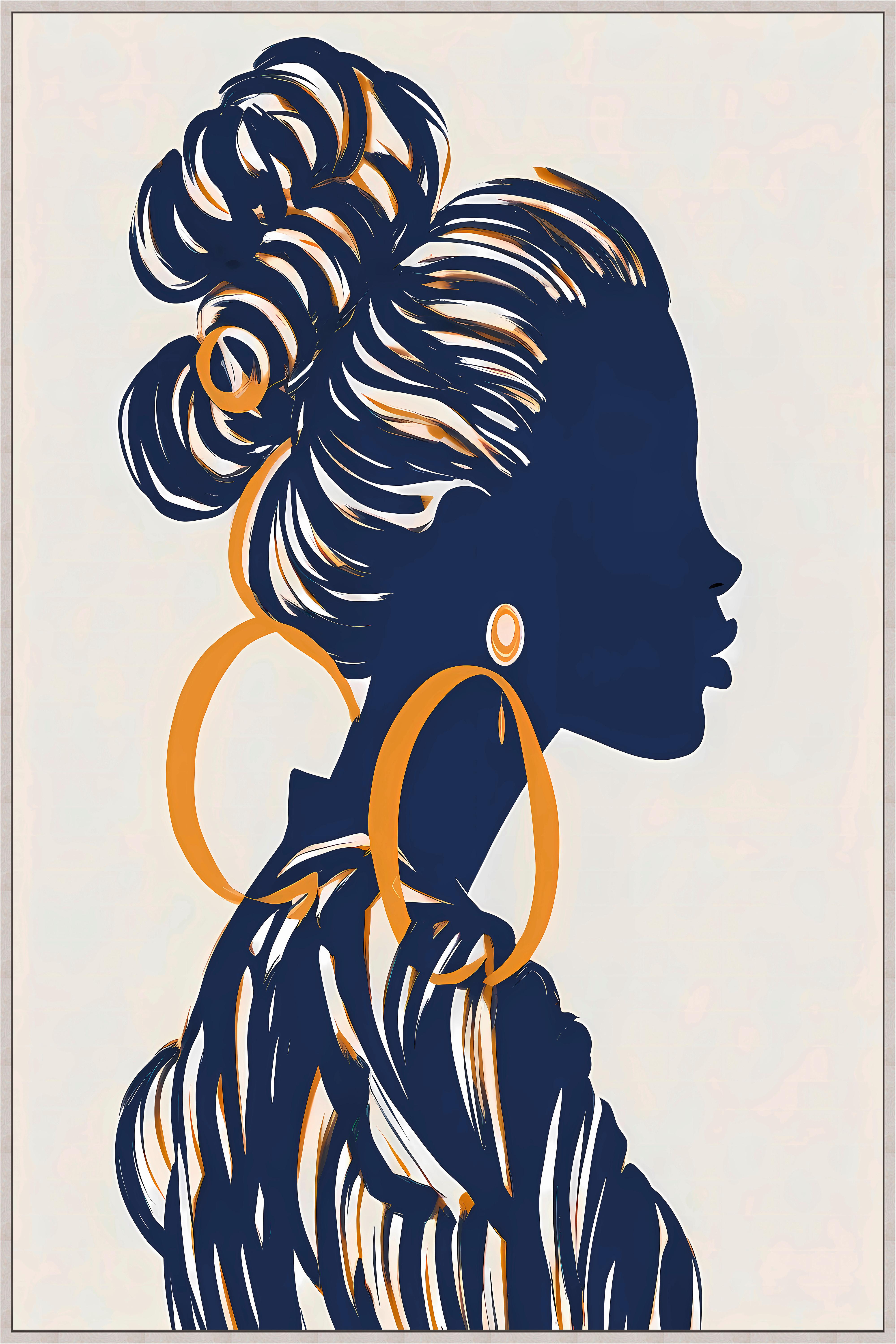 Keilrahmenbild Lotta ca. 60x90cm - Blau/Goldfarben, MODERN, Holzwerkstoff/Kunststoff (60/90cm) - Premium Living
