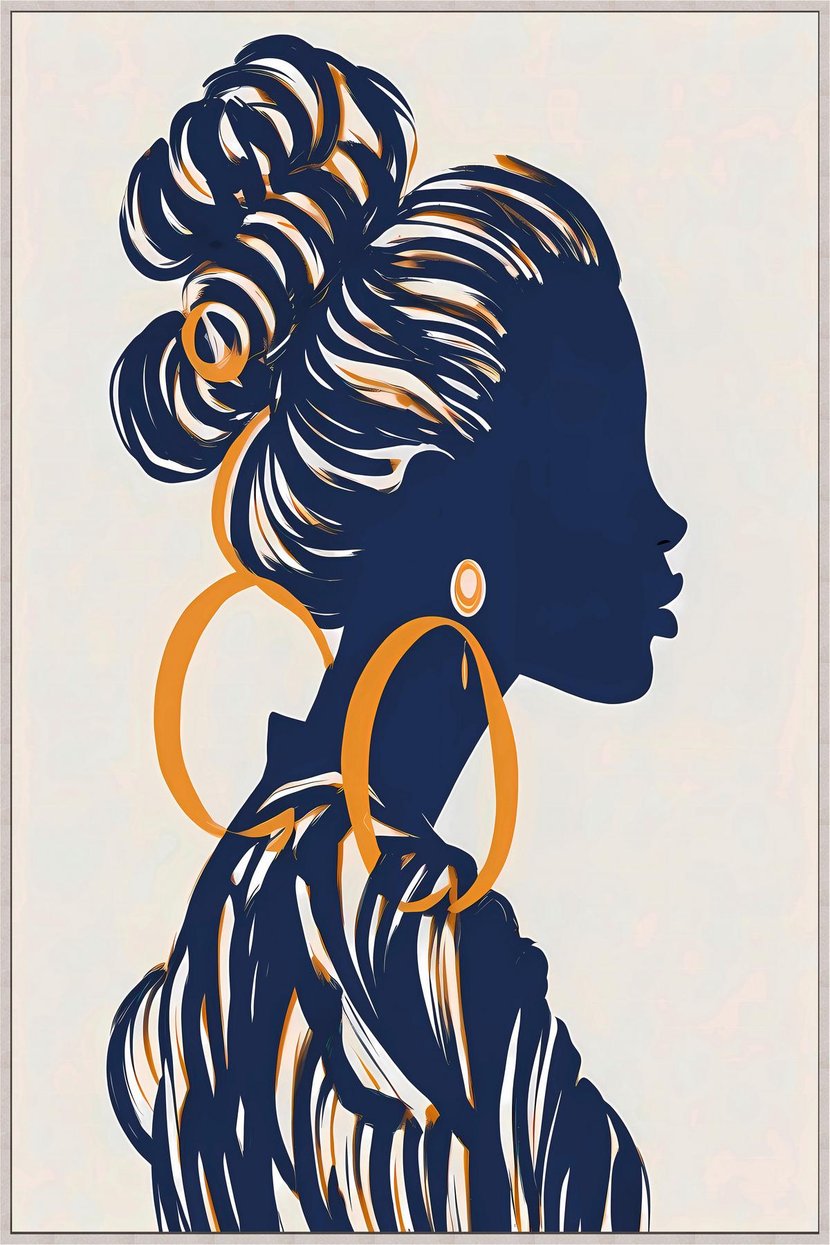Keilrahmenbild Lotta ca. 60x90cm - Blau/Goldfarben, MODERN, Holzwerkstoff/Kunststoff (60/90cm) - Premium Living