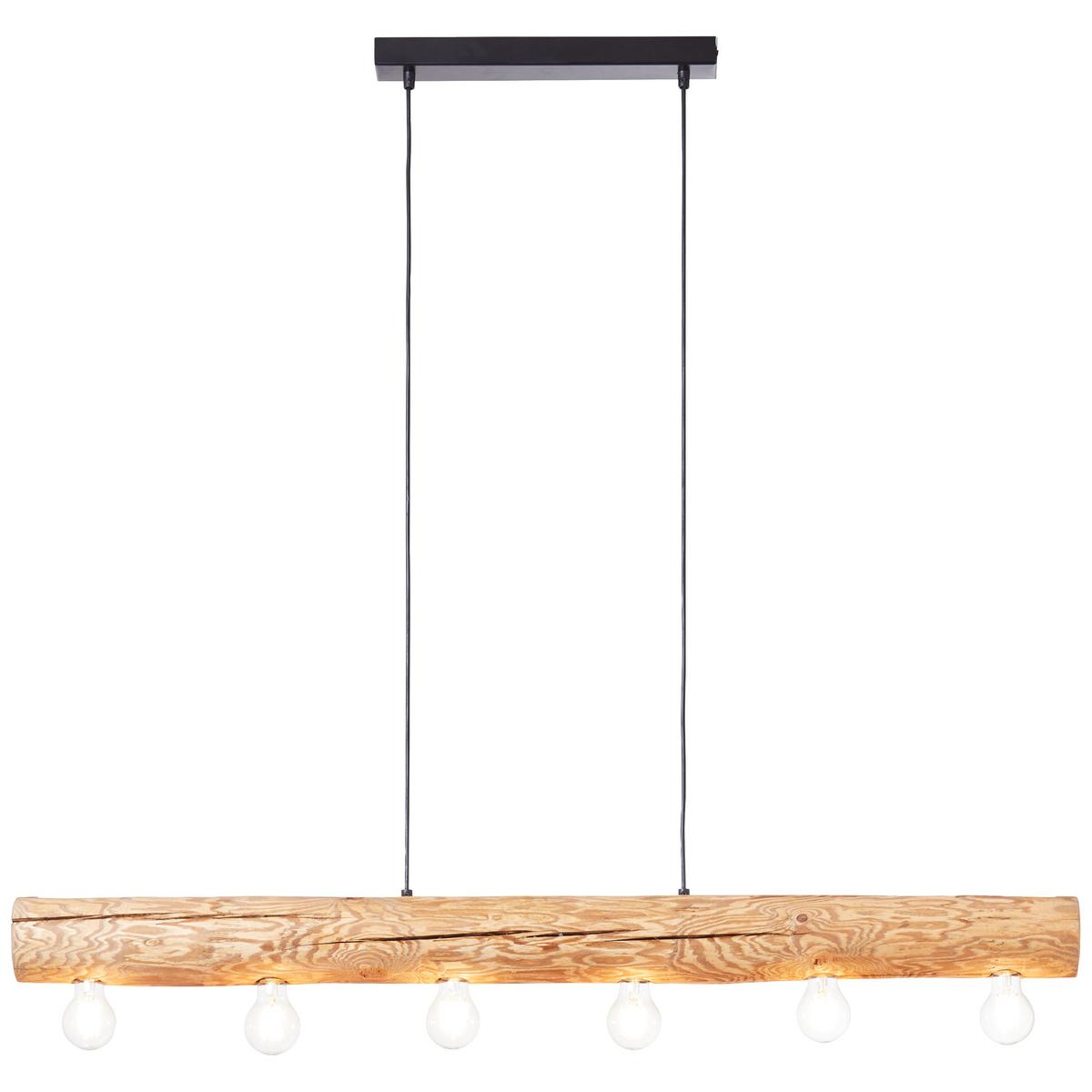 Hängeleuchte Trabo Kieferfarben max. 25 Watt - Kieferfarben, Natur, Holz/Metall (105/70/115cm) - Brilliant