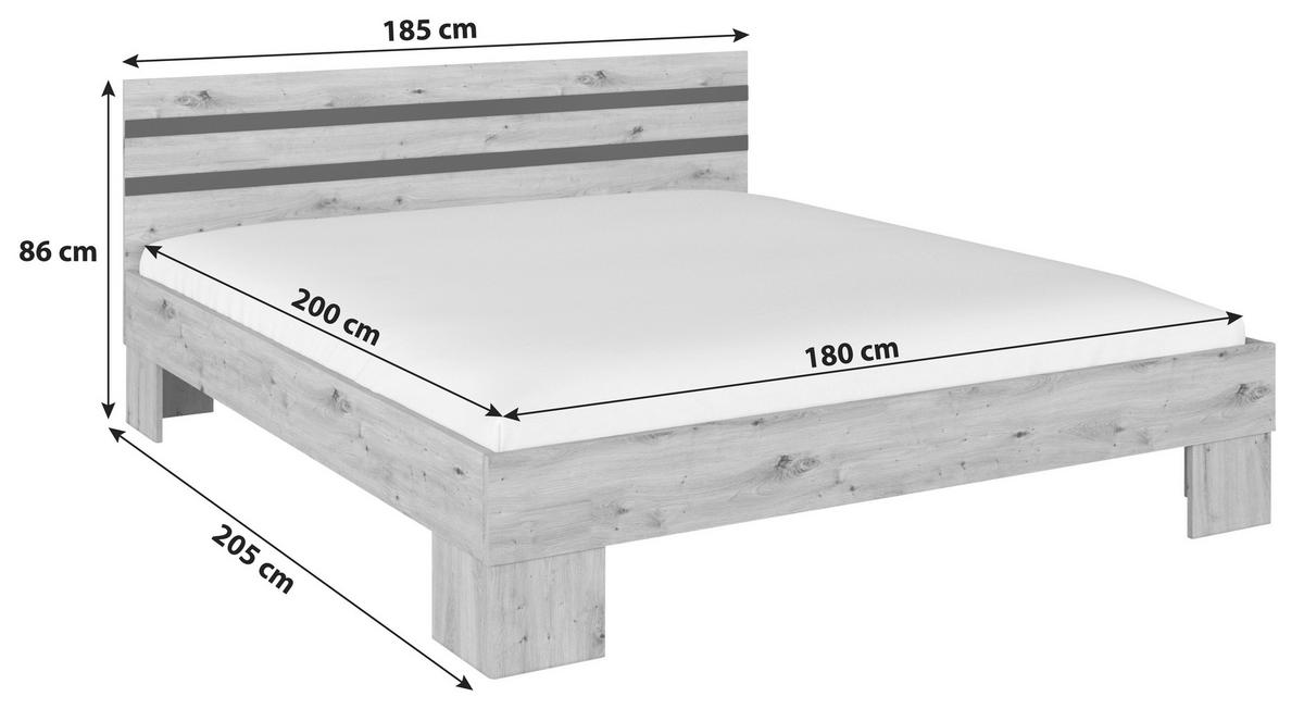 PAT FOSTER - stejar Artisan/gri, Konventionell, material pe bază de lemn (180/200cm)