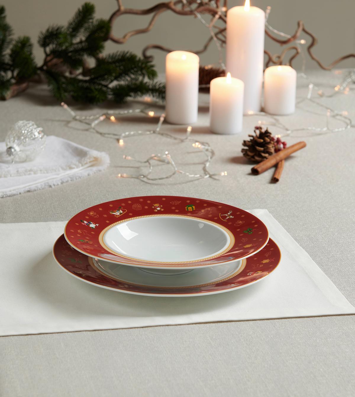 ZASTAWA STOŁOWA CHRISTMAS TOYS - czerwony, Konventionell, ceramika - X-Mas