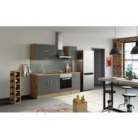 Küchenblock Sorrento ohne Geräte ca. 270 cm Anthrazit - Eichefarben/Anthrazit, MODERN, Holzwerkstoff (270cm) - Held