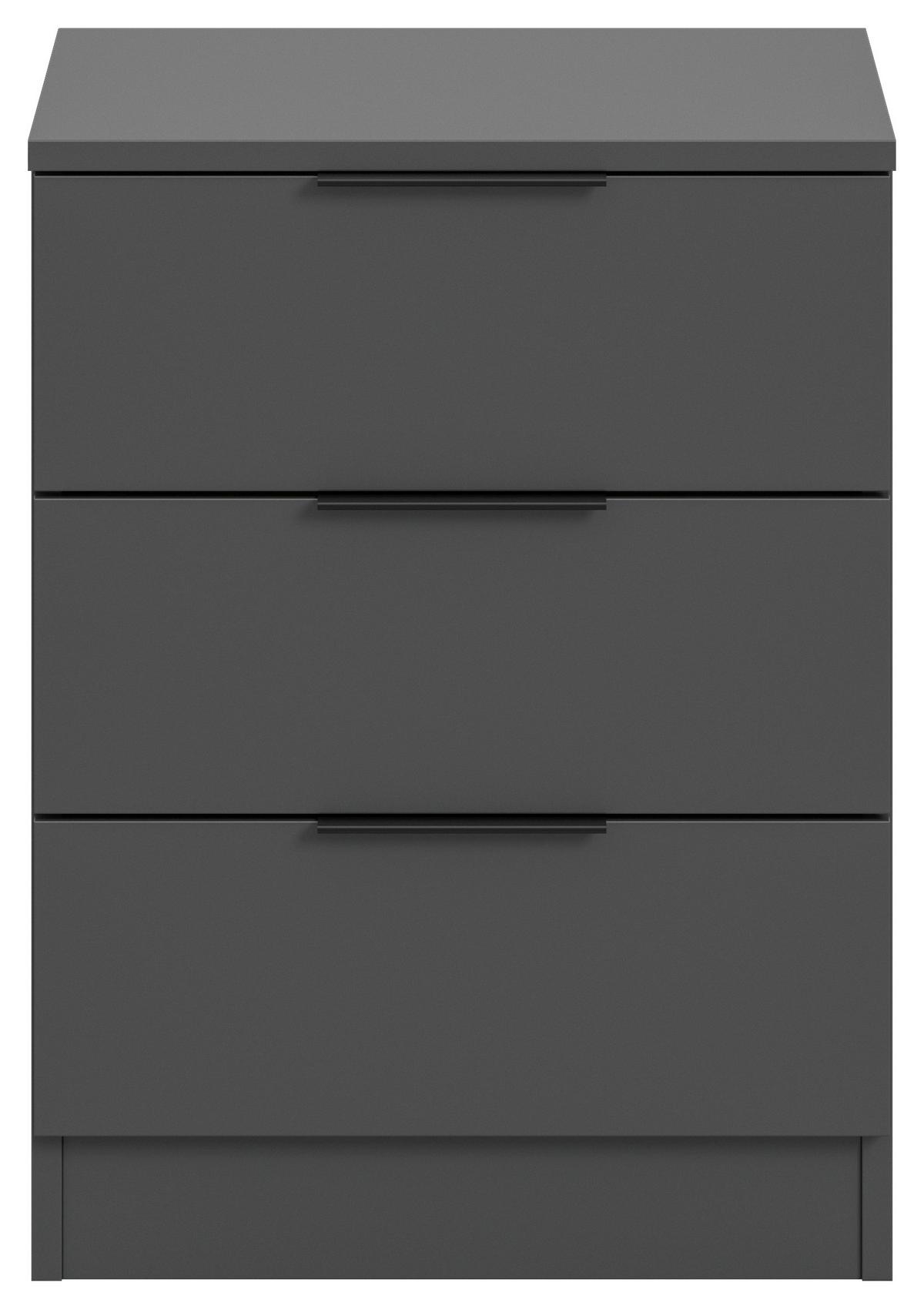 Nachtkästchen KOPENHAGEN ca.45x60x40cm Anthrazit - Anthrazit/Schwarz, MODERN, Holzwerkstoff/Kunststoff (45cm) - MID.YOU