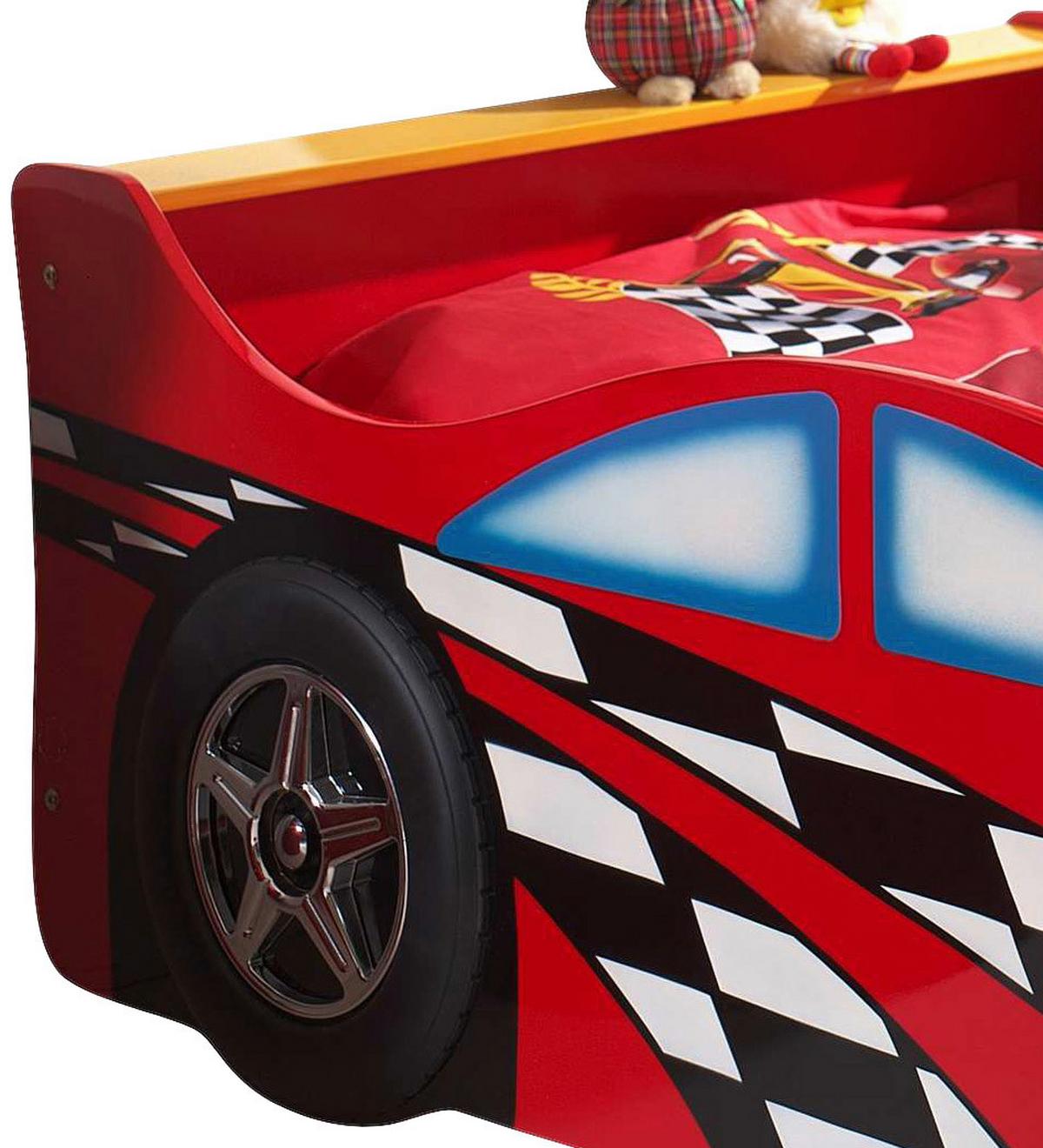 AUTOBETT Race Car Rot 70x140cm - Rot, MODERN, Holzwerkstoff (70/140cm) - MID.YOU