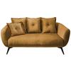 2,5-Sitzer-Sofa Baggio Gelb Velours - Gelb/Schwarz, MODERN, Holz/Textil (196/94/103cm) - Livetastic