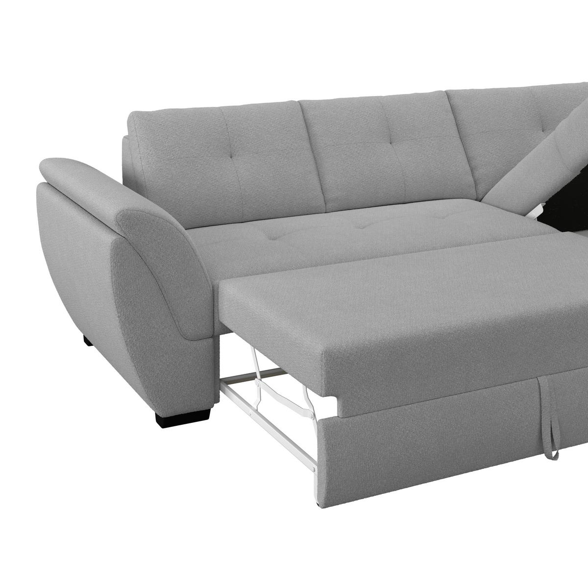 Kutna Garnitura Berisso - tamno siva/crna, Konvencionalno, tekstil (278/187cm) - Ondega