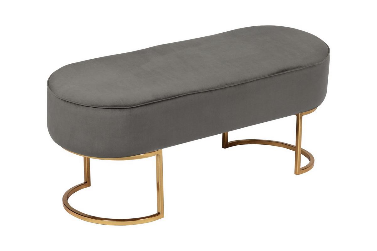 SITZBANK ATHEA 200 - Goldfarben/Grau, Design, Textil/Metall (105/42/40cm) - Kayoom