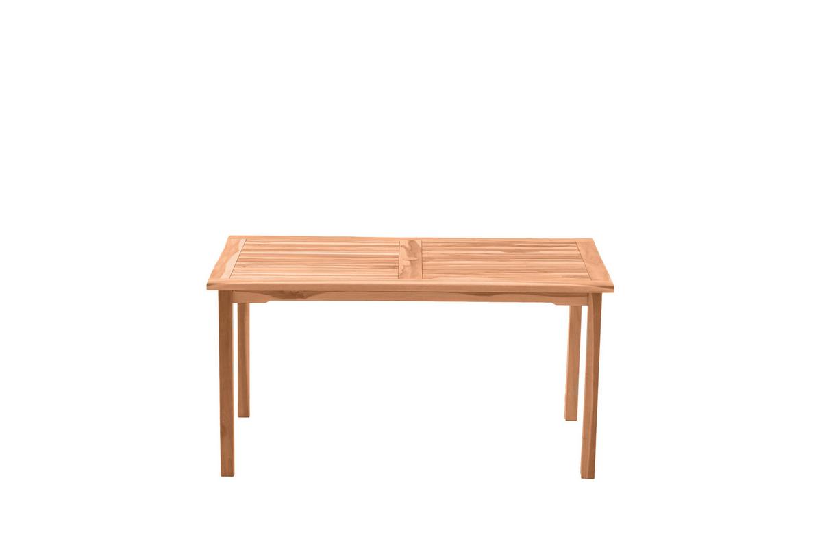 Gartentisch Naturfarben Teakholz ca. 150x90 cm - Naturfarben, Natur, Holz (150/90/75cm) - Gardenson