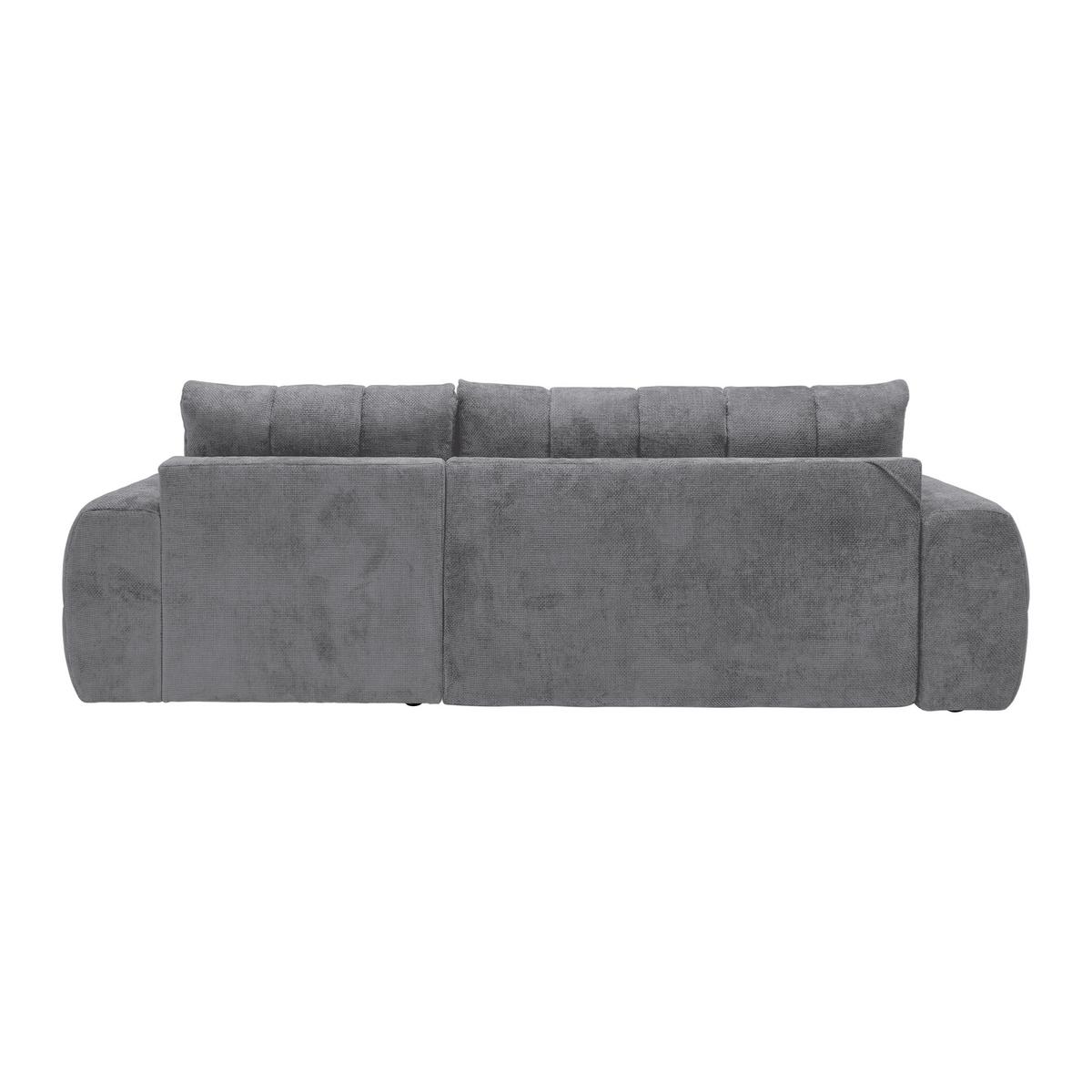 Wohnlandschaft Bolonia Grau - Schwarz Hochglanz/Grau, MODERN, Textil/Metall (273/93/166cm) - Mömax