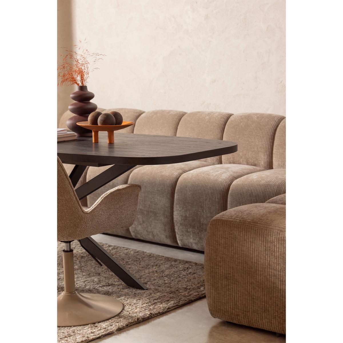 Eckbank Mojo Sandfarben B: 83cm - Sandfarben/Schwarz, MODERN, Kunststoff/Textil (83/83/83cm) - Livetastic