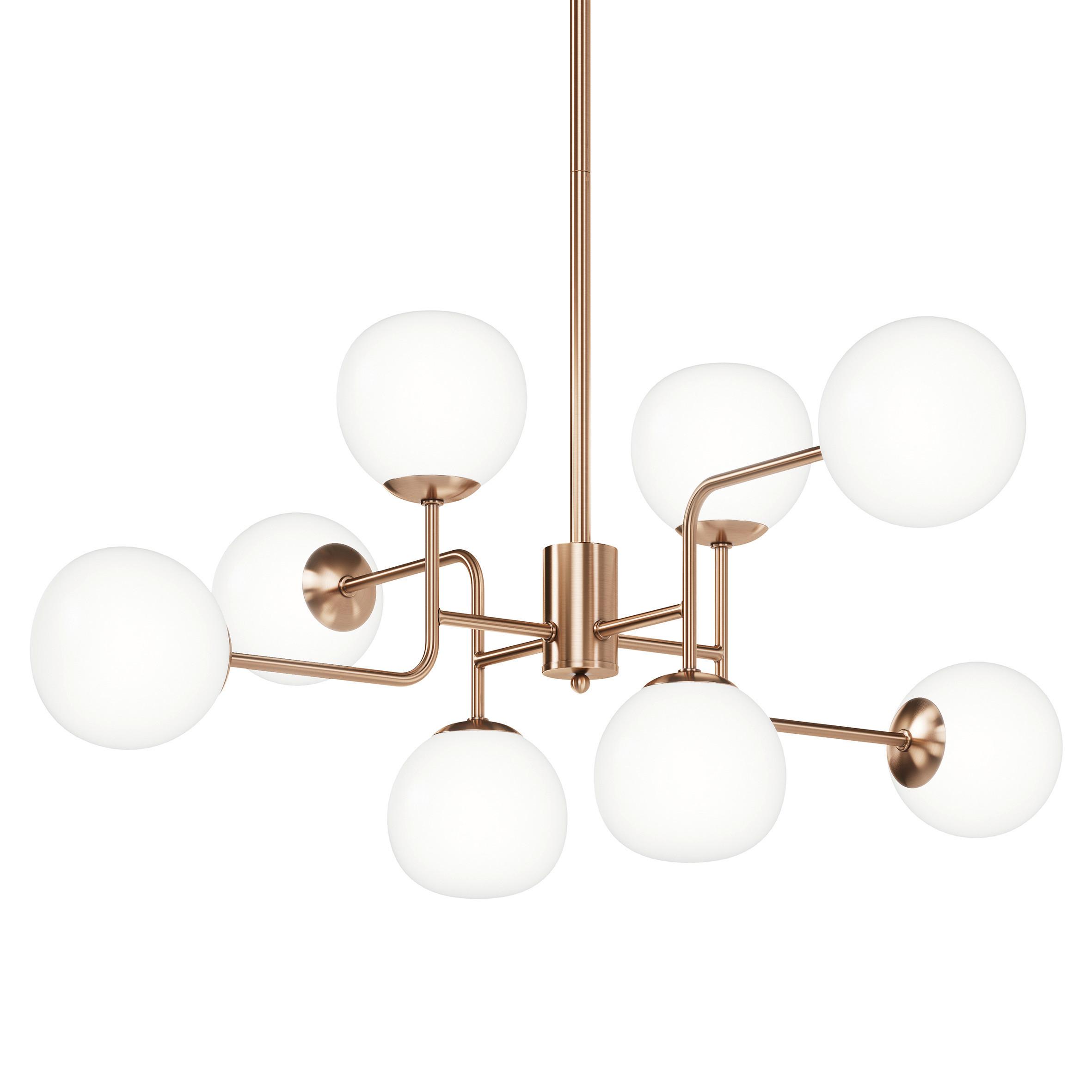 KRONLEUCHTER ERICH - Messingfarben, Trend, Glas/Metall (96/26,5/57cm) - MAYTONI