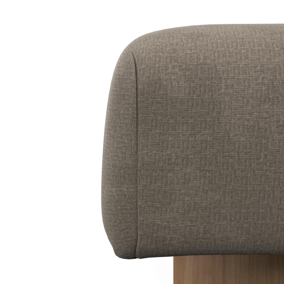 Sitzbank Alina Chenille Hellbraun - Hellbraun/Naturfarben, MODERN, Holz/Holzwerkstoff (140/45/45cm) - Bessagi Home