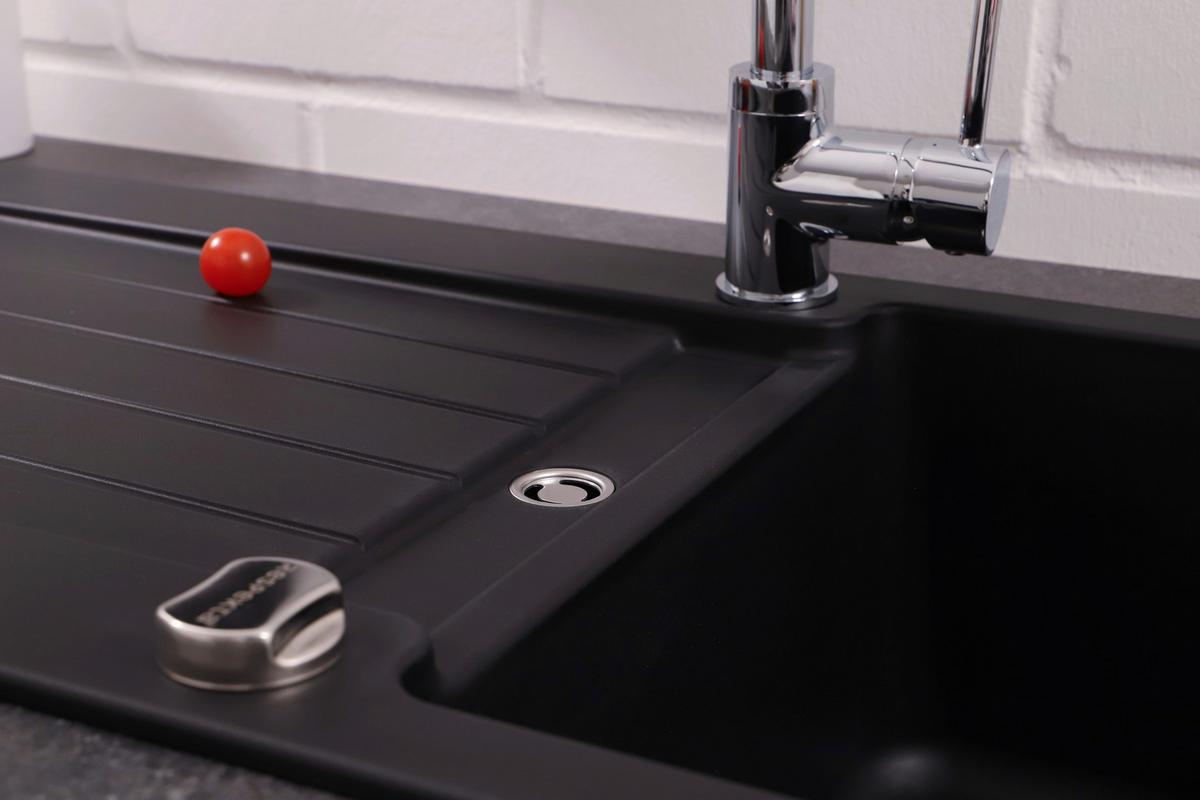 Pomivalno Korito Atlanta, 86x43cm - črna, Basics, kamen (86/20,5/43,5cm) - Respekta