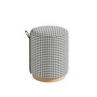 HOCKER MACARIA FUßBANK - Weiss/Eichefarben, Design, Holzwerkstoff/Textil (36/43/36cm) - Livetastic