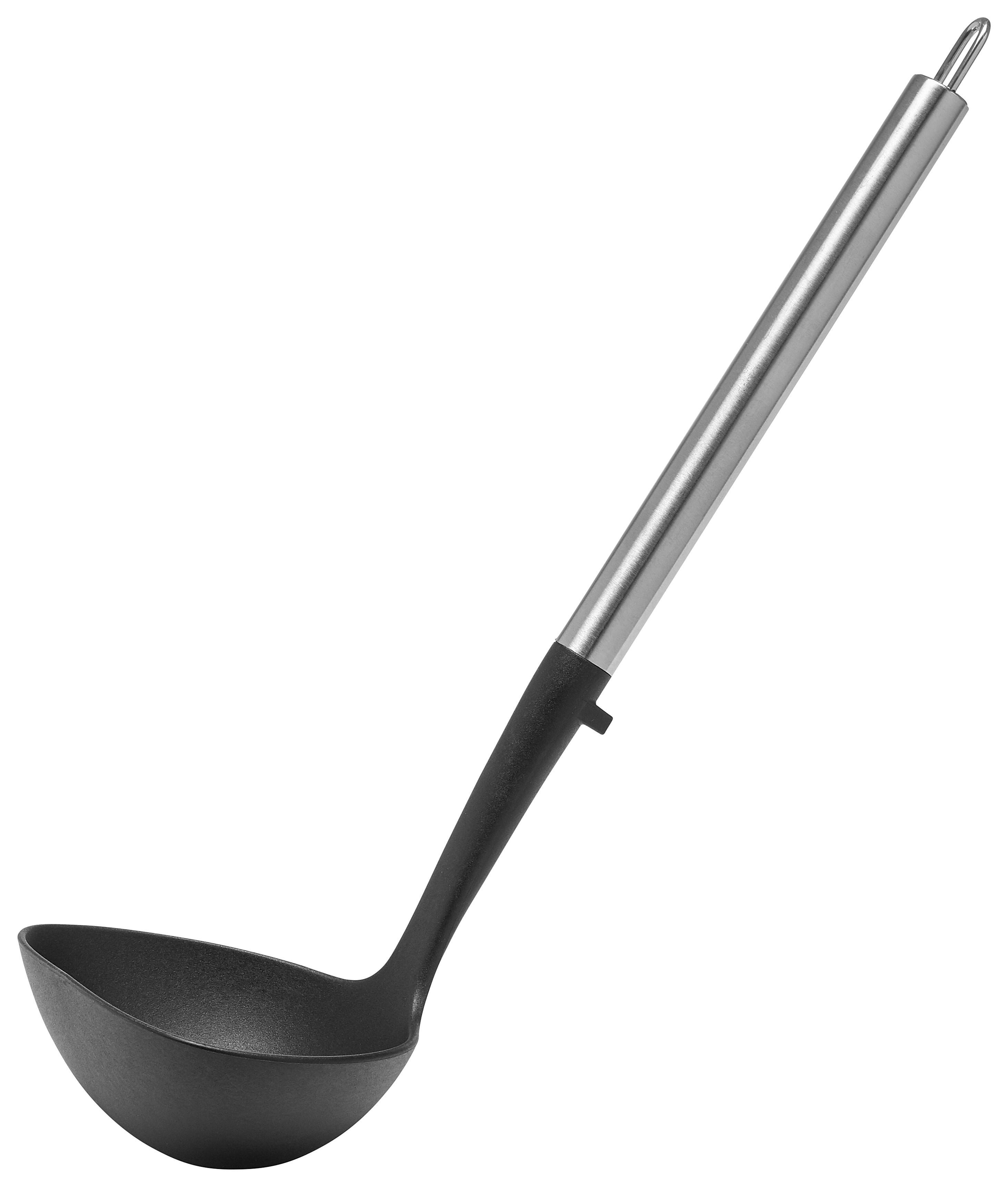 Schöpflöffel Luca in Schwarz - Silberfarben/Schwarz, Kunststoff/Metall (28cm) - Modern Living