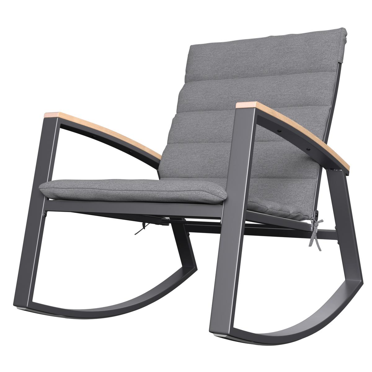 Balkonset Relax Naturfarben/Dunkelgrau - Dunkelgrau/Naturfarben, Basics, Glas/Holz (82/64/84cm)