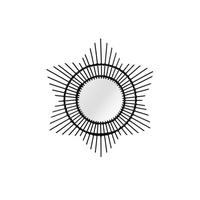 WANDSPIEGEL RATTAN SPIEGEL AINA 435 - Schwarz, Trend, Glas/Holz (70/70/2cm) - Kayoom