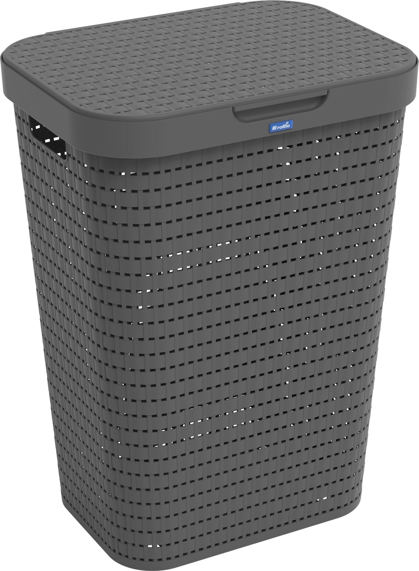 KOSZ NA BIELIZNĘ 1032708046 - czarny, Basics, tworzywo sztuczne (42/57,7/32,2cm) - Rotho