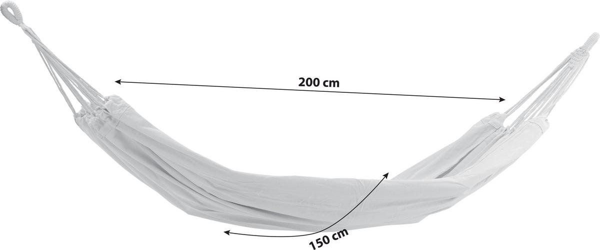 Hängematte Hedvig ca. 150x200 cm Weiß - Weiß, KONVENTIONELL, Kunststoff (150/1/200cm) - Gardenson