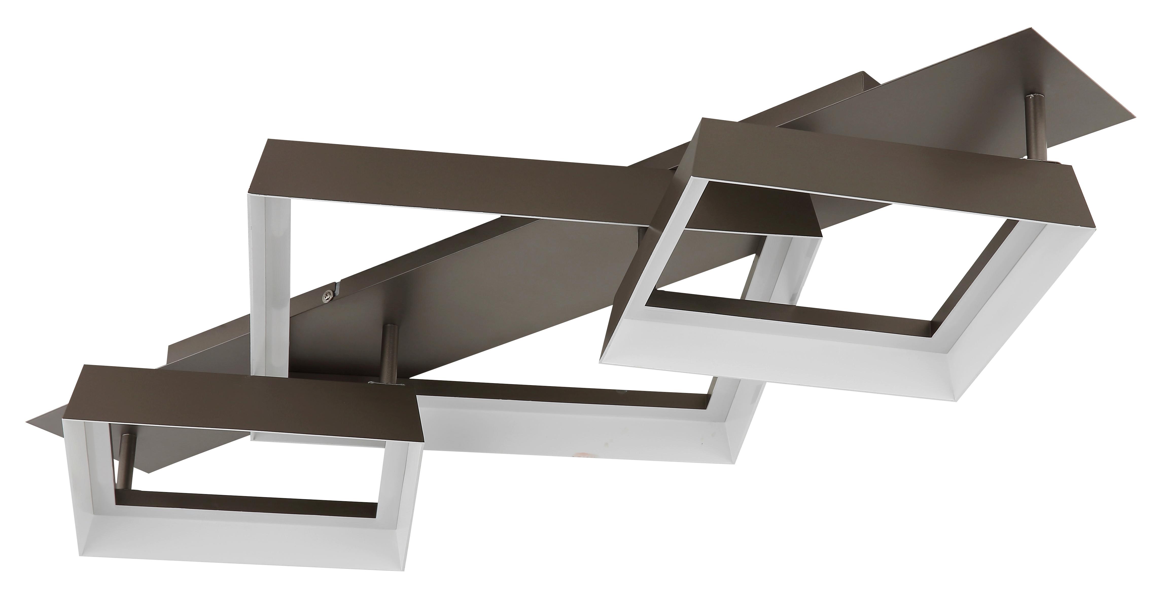 Led Svjetiljka Stropna 48049d2 Syrakus - bijela/smeđa, Design, metal/plastika (85/49,5/12cm) - Globo