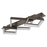 Led Svjetiljka Stropna 48049d2 Syrakus - bijela/smeđa, Design, metal/plastika (85/49,5/12cm) - Globo