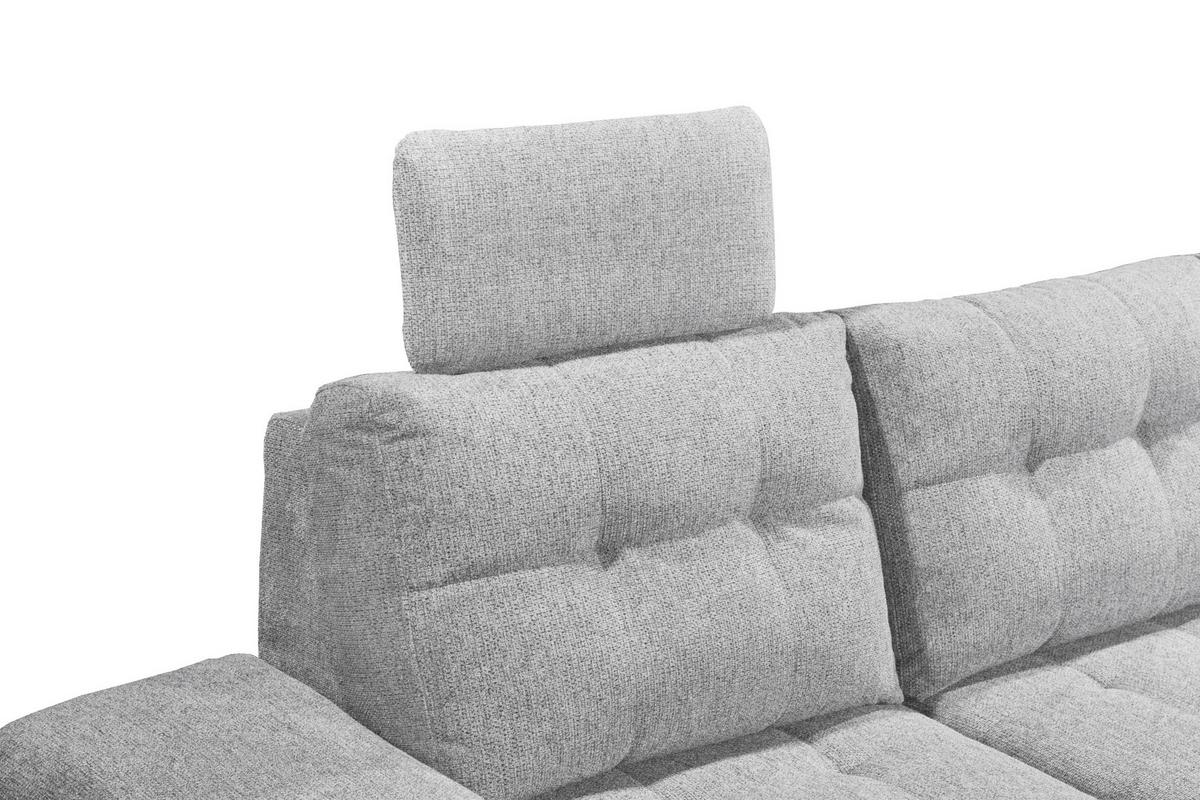 Wohnlandschaft Durban U ca. 170x324x218 cm Hellgrau - Hellgrau/Schwarz, KONVENTIONELL, Kunststoff/Textil (170/324/218cm) - MID.YOU